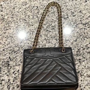 Tory Burch Quilted Black Leather Crossbody